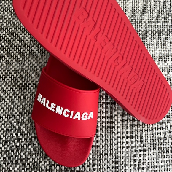 New Men’s “Balenciaga” Red Pool Slides - Picture 2 of 6